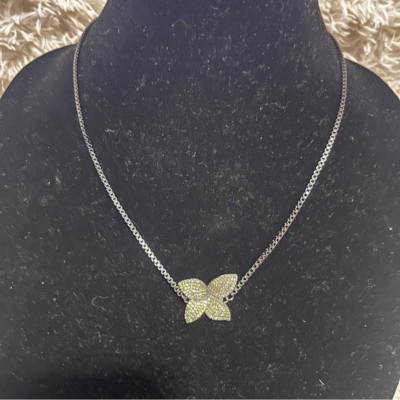 melania clara Jewelry - Melania Clara Crystal Gunmetal Butterfly Necklace